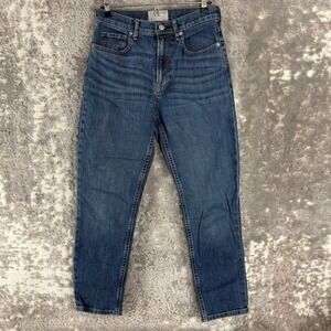Everlane Sz 26 High Rise The Cheeky Cropped Straight Leg Denim Jeans Blue Women
